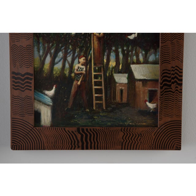2010s James Feehan "Orchard Boys" Painting Oil & Wax on Canvas in an Anne Boyer Frame For Sale - Image 5 of 8