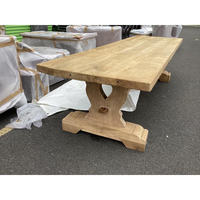 10Ft. Antique French Weathered Oak Farm Table For Sale - Image 14 of 18