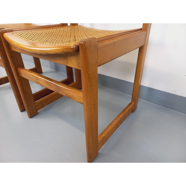 Vintage Sleigh Chairs in Beech and Cane, 1970s, Set of 2 For Sale - Image 4 of 18