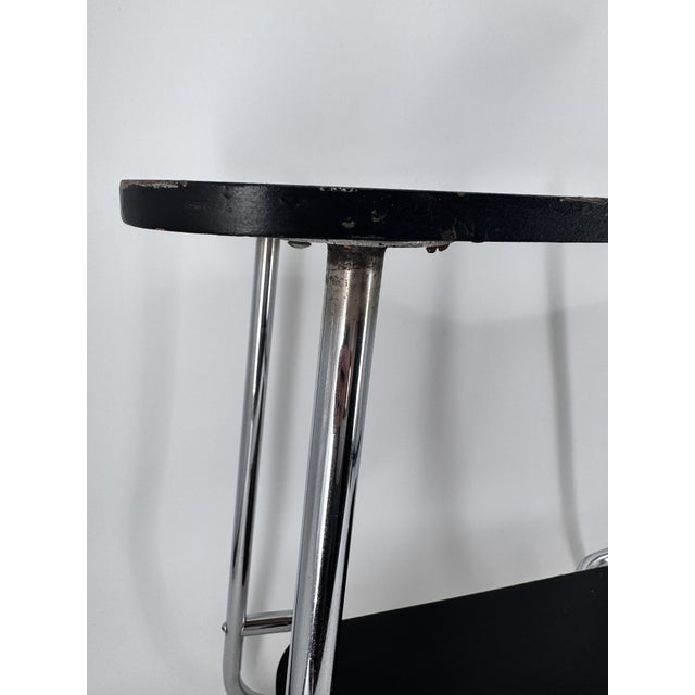 Bauhaus Side Table in Chrome and Wood, 1930s For Sale - Image 13 of 18