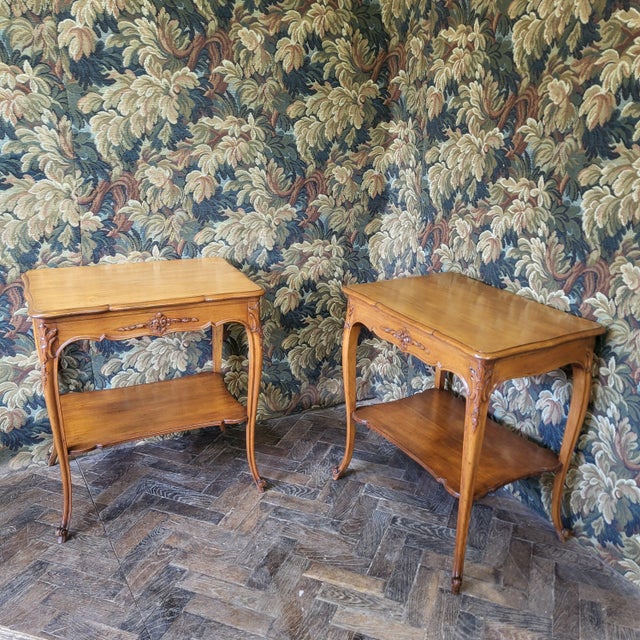 Wood French Satin Birch Tables, 1890, Set of 2 For Sale - Image 7 of 8