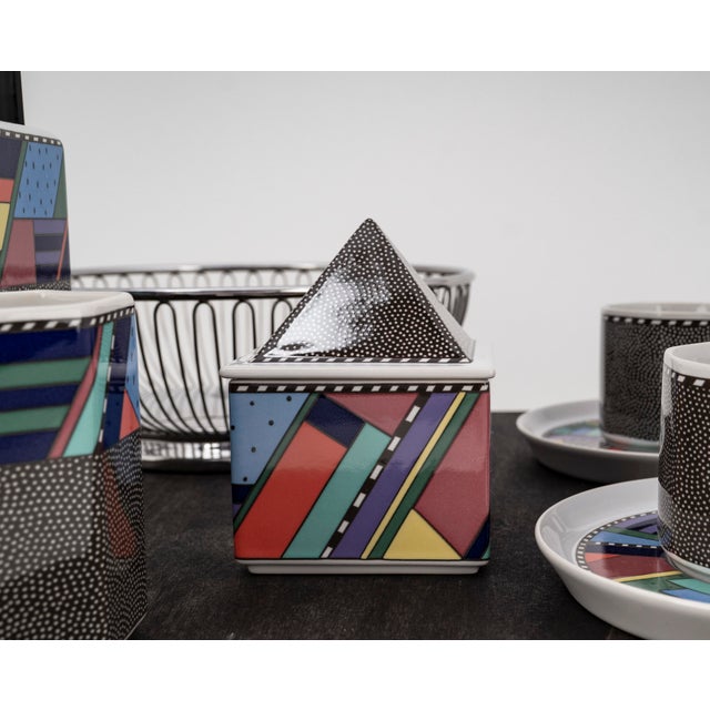 Tea Set with Wooden Tray by Rosenthal & Alessi, 1990, Set of 11 For Sale - Image 13 of 15