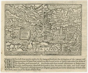Small Antique Woodcut Map of the Mediterranean, 1568