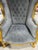 French Balloon Chair – Gray Velvet High-Back Canopy Chair For Sale - Image 4 of 10