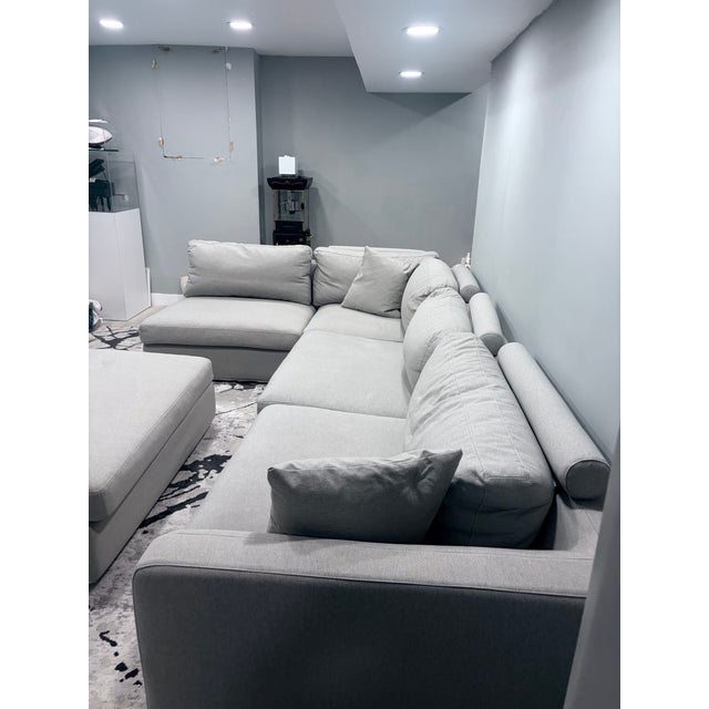 Upgrade your home with this stunning Rove Concepts Milo Corner Sectional with Ottoman in the highly sought after Mist Gray...