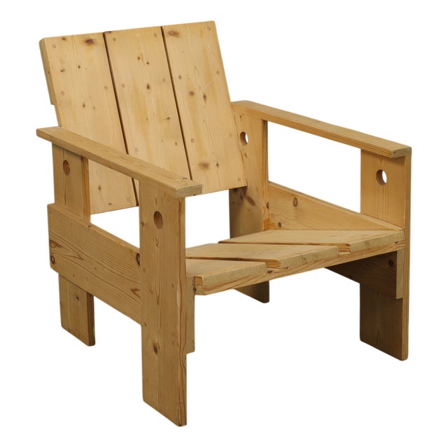 Crate Lounge Chair in the style of Gerrit Rietveld, 1980s For Sale