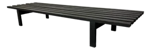 Mid-Century Modern Black Slat Bench by Martin Visser for T Spectrum, 1960s