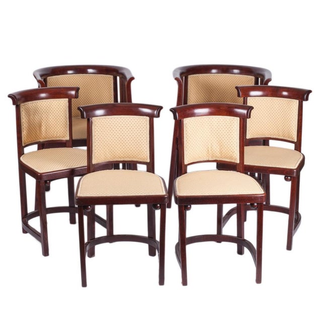 A set of four chairs and two armchairs by Josef Hoffmann for Jacob and Josef Kohn,Vienna Size of the armchair-H/W/D, 76,5...