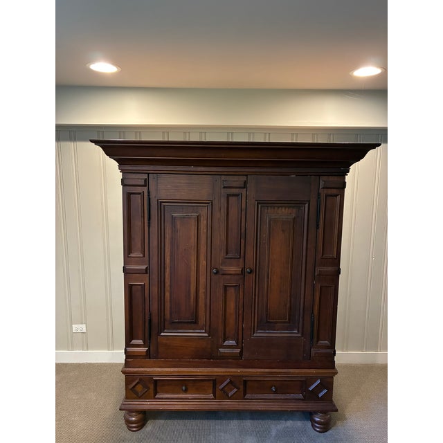 Custom made, handcrafted Armoire approx 25 years old. Artisan made by La Maison Kalanik in Canada of northern pine....