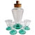 Mid 20th Century Art Deco Glass Cocktail / Martini Shaker Set With Teal Base For Sale - Image 9 of 9