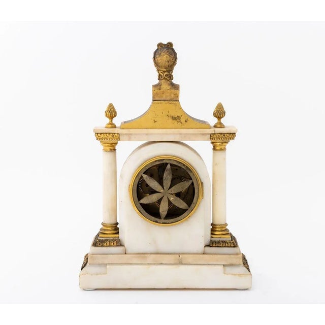 Louis XVI Gilt Bronze and Marble Mantel Clock For Sale - Image 10 of 12