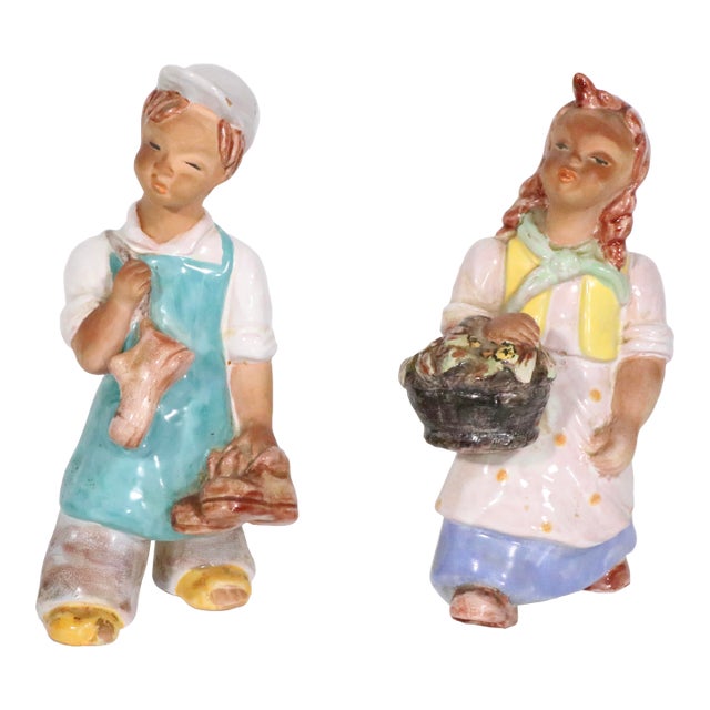Two Ceramic Figurines Made in Hungary For Sale