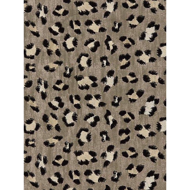 Scalamandre Broderie Leopard, Ebony on Silver Fabric Chairish