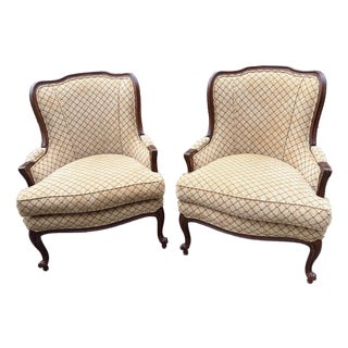 Pair of Vintage French Provincial Wingback Chair From Ethan Allen For Sale