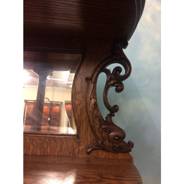 Antique Oak Bowfront China Cabinet, Bowfront Cabinet For Sale - Image 6 of 17
