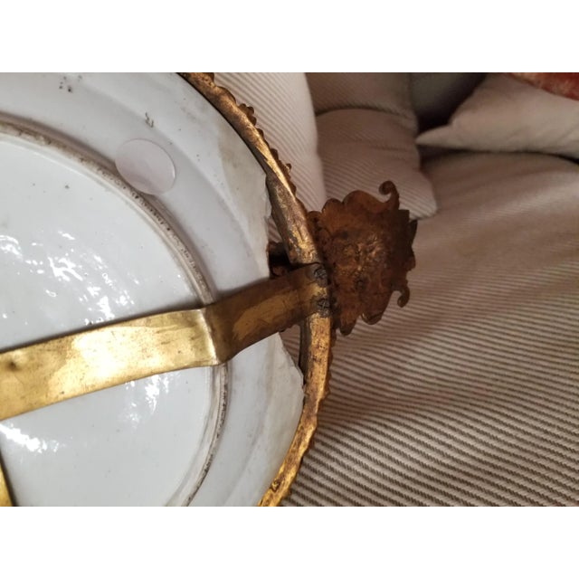 Porcelain & Bronze Royal Portrait Sconces - A Pair For Sale - Image 12 of 12