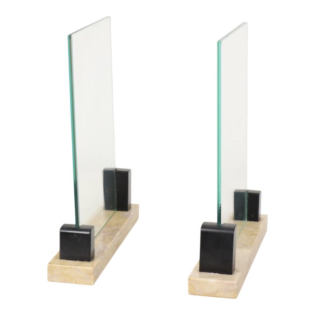 Art Deco Photo Frames in Black and Beige Marble, 1930s, Set of 2 For Sale - Image 11 of 18