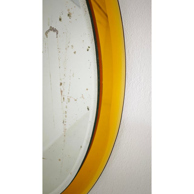 Mid-Century Modern Wall Mirror in Yellow Glass by Cristal Art, Italy, 1960 For Sale - Image 13 of 18