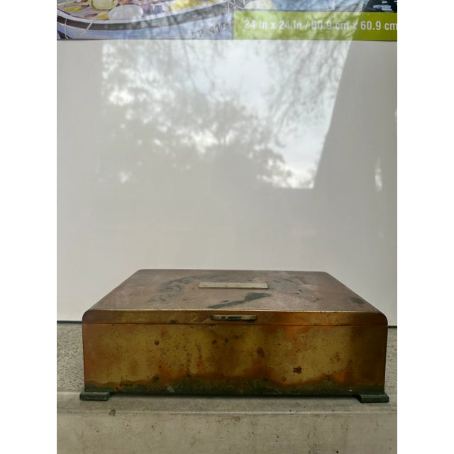 Heavily patinated Silvercrest bronze box. Signed underneath. Lined in cedar. Silver Crest was the trademark used by the...