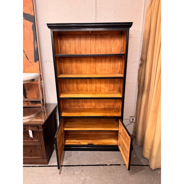 Wood Traditional Asian Wood Storage Bookcase For Sale - Image 7 of 12