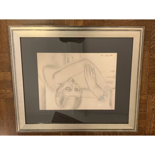 Early 20th Century Art Deco Figurative Female Drawing, Framed For Sale In New York - Image 6 of 8