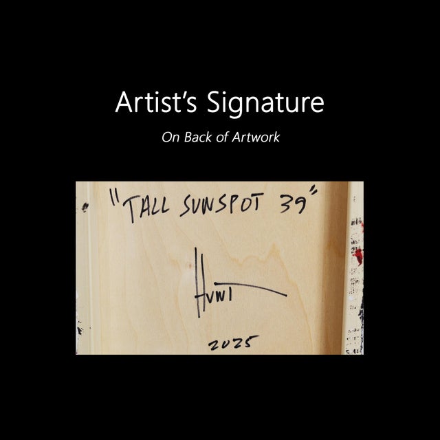 Tall Sunspot 39 - Modern Shiny Resin Minimalist Two Tone Red Yellow Abstract Original Artwork by Ricky Hunt For Sale - Image 9 of 9