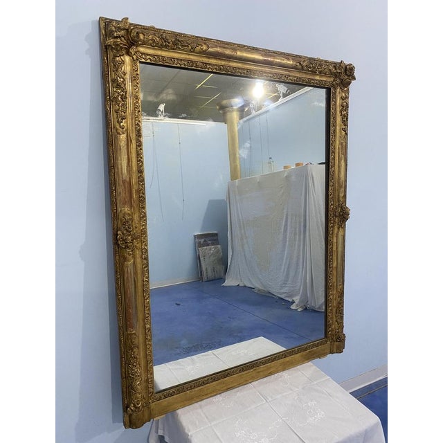 Antique French Napoleon Gold Leaf Mirror, 1870s For Sale - Image 12 of 16