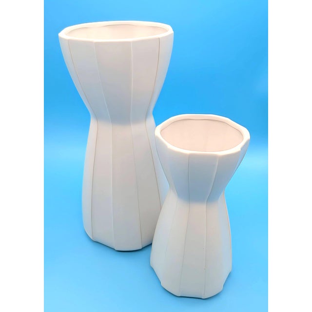 1990s Jonathan Adler "Raya" Ceramic Vases Designed for Umbra, Set of 2 For Sale In Miami - Image 6 of 10