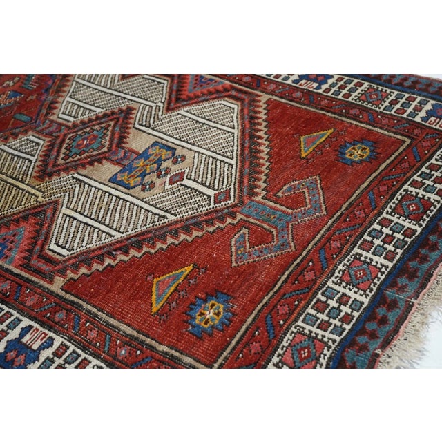 Red Late 18th Century Antique Sarab Rug 3'2'' x 10'8'' For Sale - Image 8 of 11
