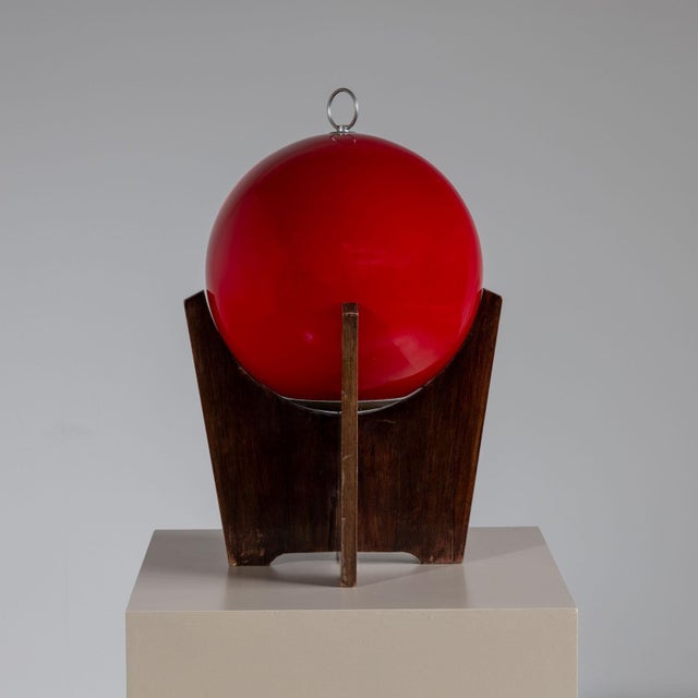 1960s Mid-20th Century Red Sphere Table Lamp For Sale - Image 18 of 18