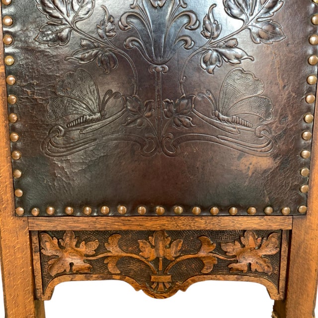 Chocolate Mid 19th Century Antique Carved Oak Side Chair For Sale - Image 8 of 12