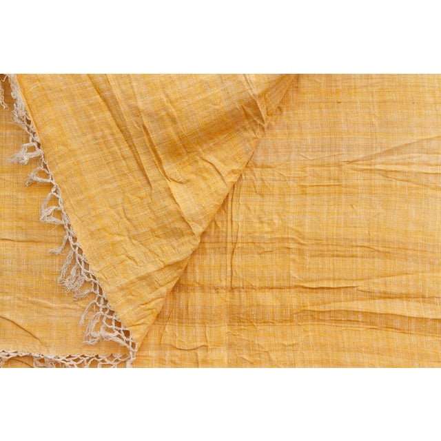 1990s Organic Peace Silk Throw, Summer Yellow For Sale - Image 5 of 6