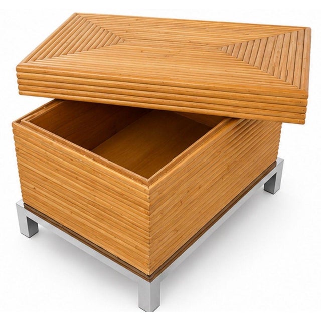 1970s Pencil Reed Chest on Chrome Base, 1970 For Sale - Image 5 of 6