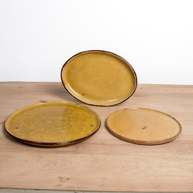 Large Vintage French Dieulefit Provencal Yellowware Glazed Oval Platter For Sale - Image 11 of 12