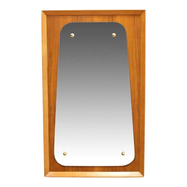 Mid Century Wall Mirror in Mahogany For Sale