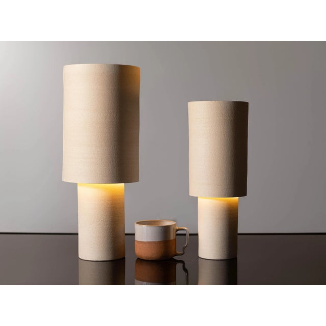 Large Contemporary Ceramic Straight Walled Lamp For Sale In Los Angeles - Image 6 of 9