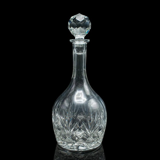 Vintage Medium Bodied Wine Decanter, English, Cut Glass, Merlot, Grenache, 1970 For Sale - Image 4 of 12