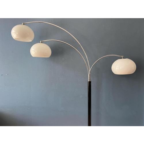 Glass Vintage Space Age Mushroom Triple Arc Floor Lamp from Dijkstra For Sale - Image 7 of 13