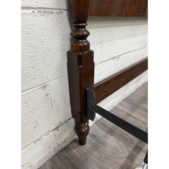 Brown Vintage Full Size Ethan Allen Georgian Court Solid Cherry Four Poster Bed For Sale - Image 8 of 18
