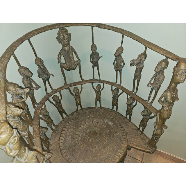 Bronze Mid 20th Century Cameroon Bronze Female Ceremonial Throne For Sale - Image 8 of 14