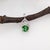 Modern Tsavorite Pendant with Natural Diamonds in Solid 14K White Gold Round 5.5mm For Sale - Image 3 of 8