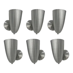 Mid-Century Spun Aluminum Torchiere Wall Sconces - Set of 6
