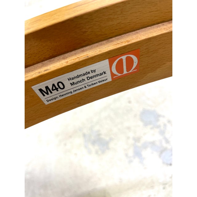 Wood Danish Modern Dining Chairs by Henning Jensen & Torben Valeur M40 For Sale - Image 7 of 11