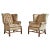 Pair of English Georgian Cigar Leather Wingback Library Chairs For Sale - Image 13 of 13