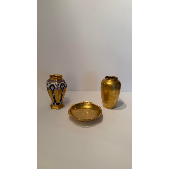 Gold Antique & Vintage Pickard China Porcelain Grouping - 3 Pieces For Sale - Image 8 of 11