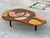 1960s Scarified Resin Coffee Table with Brown Leather Covered Legs, 1960s For Sale - Image 5 of 5