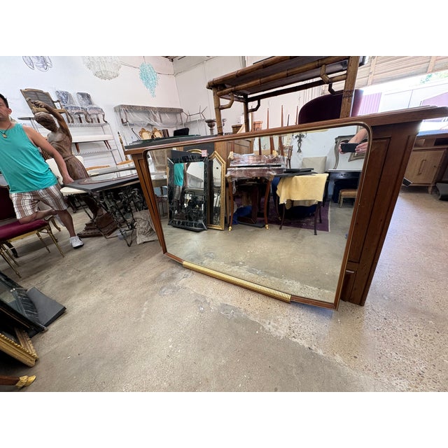 1940s 1940s Italian Art Deco Horizontal Mirror For Sale - Image 5 of 11