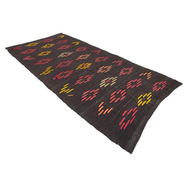 1960s Vintage Turkish Goat Hair Kilim Rug- 6′ × 12′11″ For Sale - Image 4 of 7