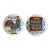 Late 20th Century Small Decorative Americana Ceramic Coasters, a Pair For Sale