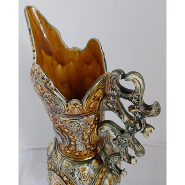 Large Italian Ornate Majolica Jug, 1960s For Sale - Image 4 of 11